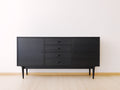 Meuble d'entrée - bois-métal - 176x43x84 cm - noir-doré - rétro contemporain