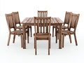 Salon de jardin repas - bois - 185x92x76 cm - brun naturel - style campagne