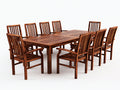 Salon de jardin repas-bois-200x100x75 cm-bois foncé-moderne extérieur