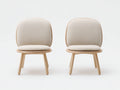 Chaises de salle à manger - tissu-bois - 49x56x81 cm - beige-naturel - scandinave