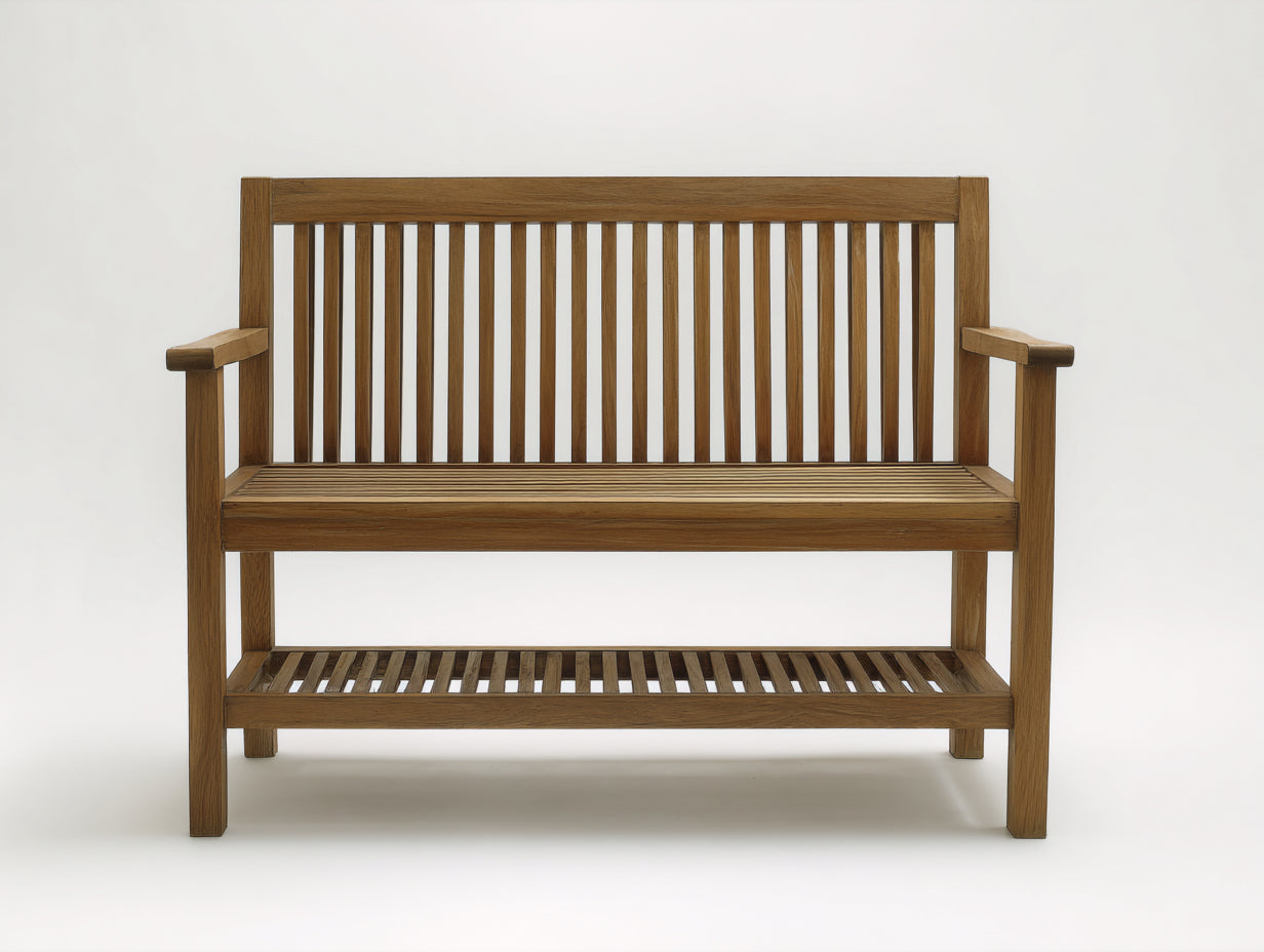 Banc de jardin - bois - 125 x 51 x 87 cm - bois naturel - style rustique