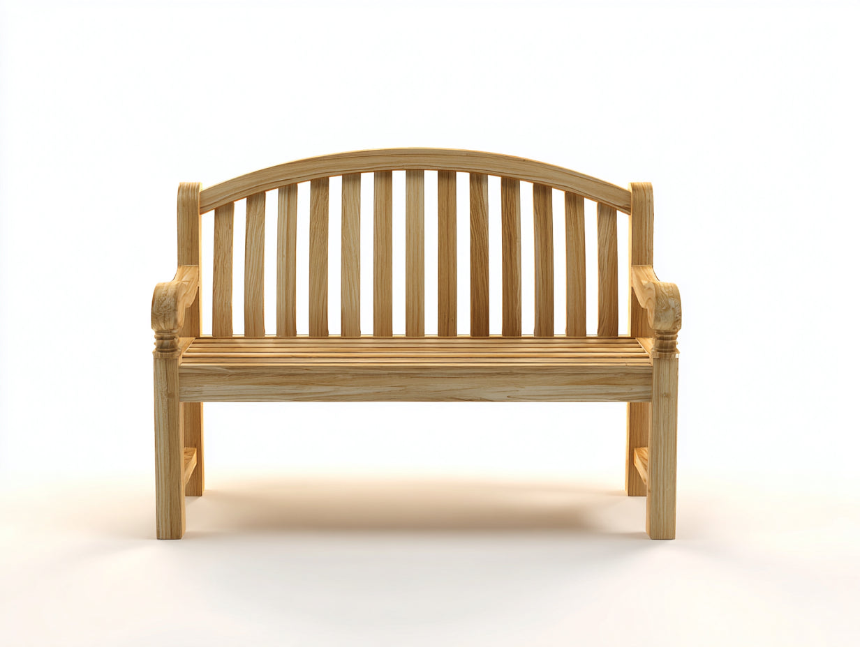 Banc de jardin - bois - 121 x 50 x 86 cm - bois clair - style classique