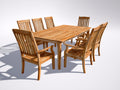 Salon de jardin repas-bois-180x100x75 cm-bois naturel-moderne extérieur
