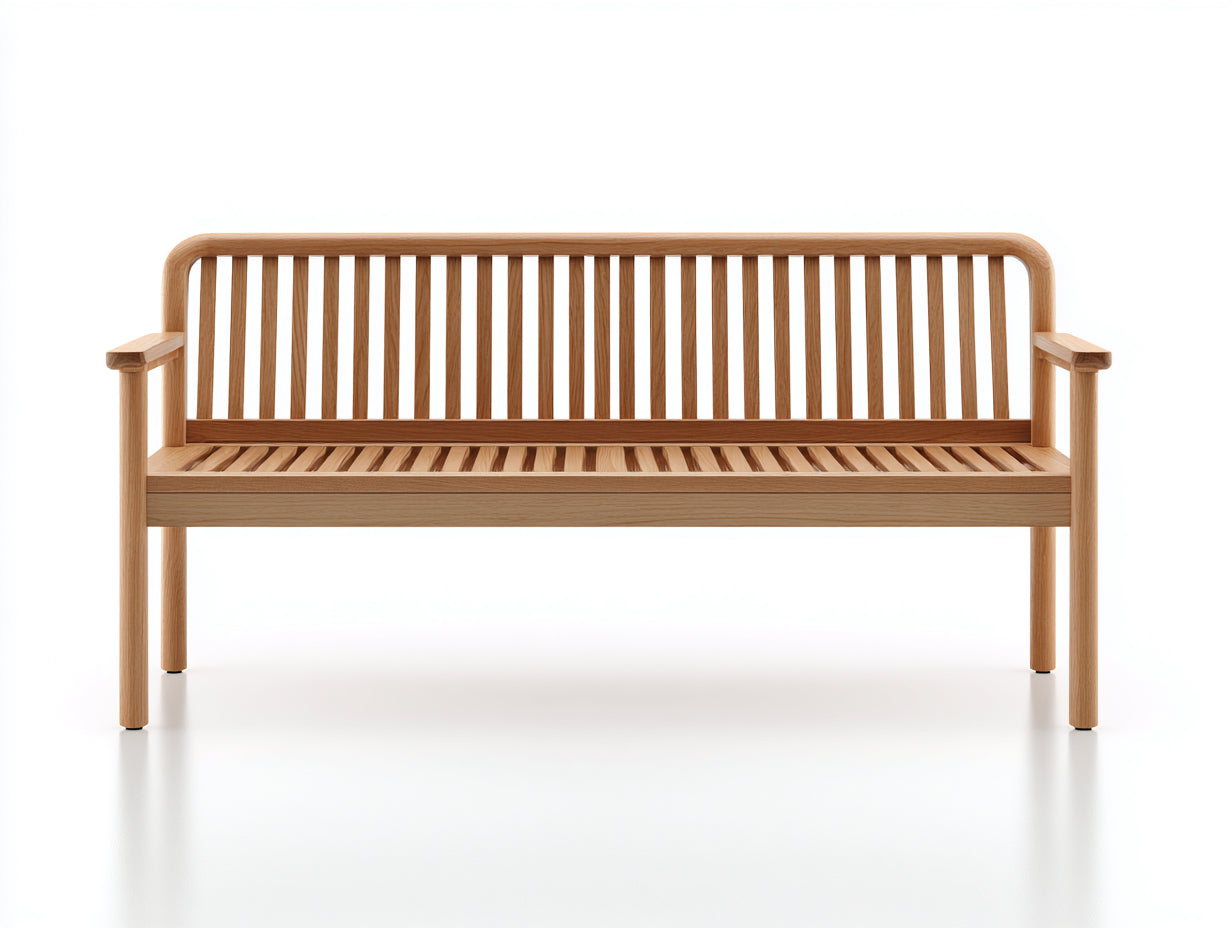 Banc de jardin - bois - 129 x 52 x 83 cm - bois clair - style contemporain