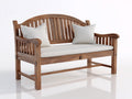 Banc de jardin - bois-tissu-métal - 129 x 55 x 88 cm - marron-beige - style classique