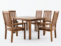 Salon de jardin repas - bois - 188x96x76 cm - brun miel - style classique