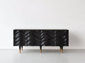 Meuble d'entrée - bois-métal - 182x46x82 cm - noir-doré - contemporain