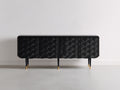 Meuble d'entrée - bois-métal - 188x43x79 cm - noir-doré - art déco