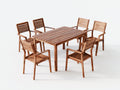 Salon de jardin repas-bois-180x100x75 cm-bois naturel-moderne extérieur