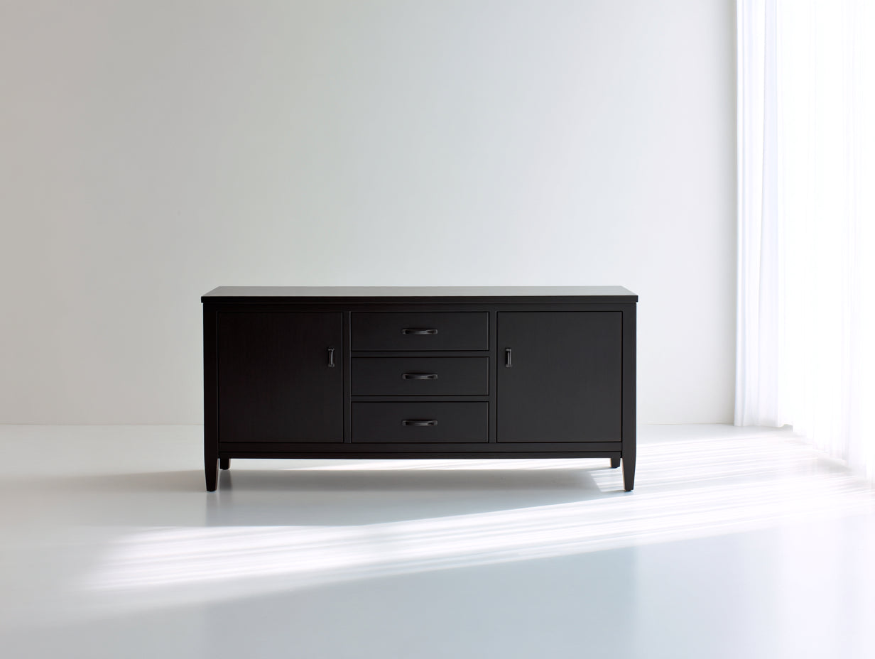 Meuble d'entrée - bois - 168x42x76 cm - noir - moderne