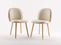 Chaises de salle à manger - tissu-bois - 48x55x82 cm - beige-naturel - scandinave