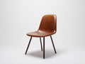 Chaise de salle à manger - simili cuir-métal - 50x54x82 cm - cognac-marron foncé - contemporain