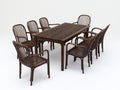 Salon de jardin repas-bois-190x100x75 cm-bois foncé-moderne extérieur