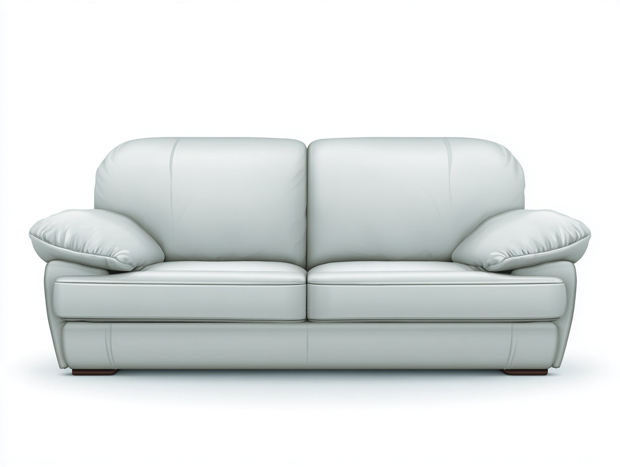 Canapé 2 places - Cuir synthétique - 178x88x82 cm - Gris clair - Moderne