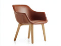 Chaise de salle à manger - simili cuir-bois - 62x58x82 cm - brun-naturel - contemporain