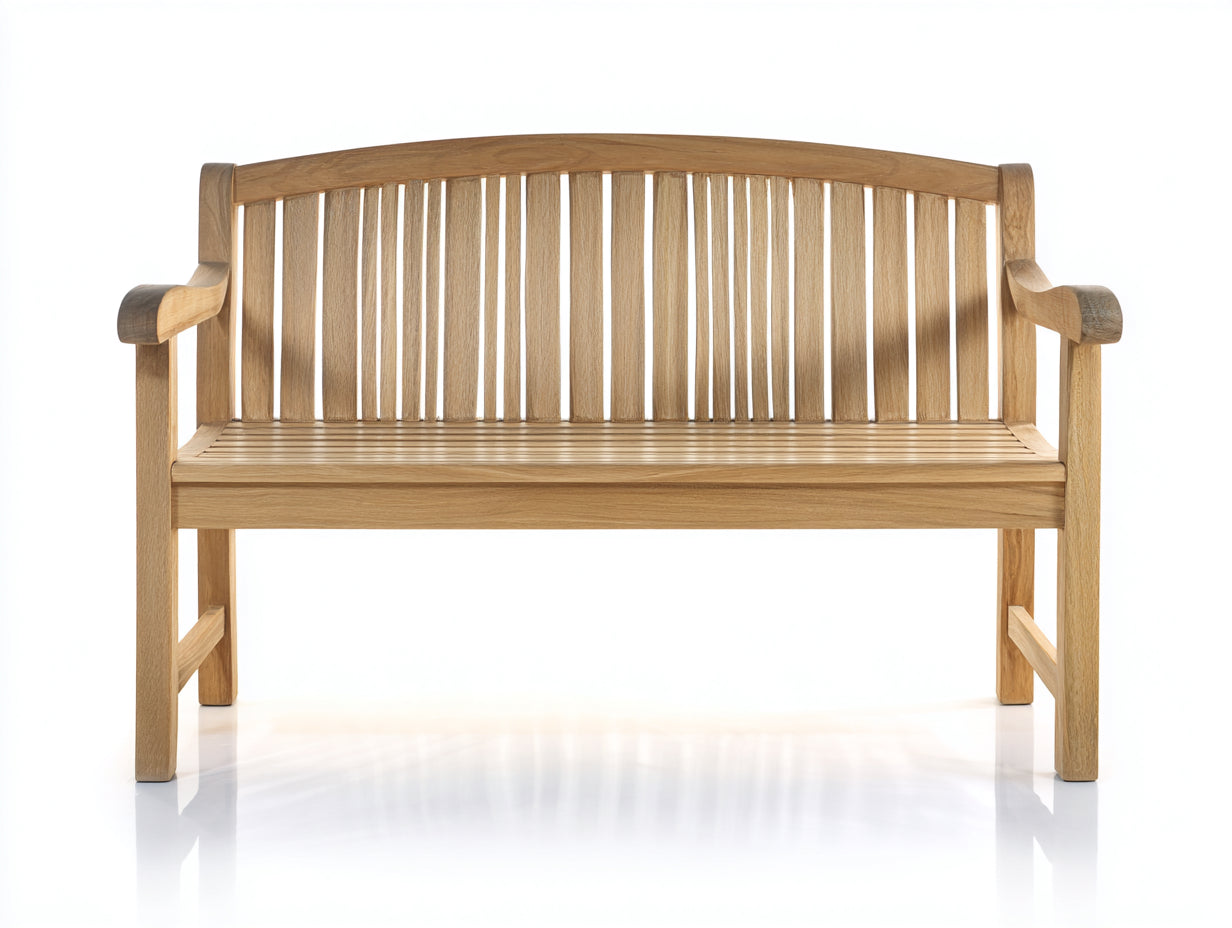 Banc de jardin - bois - 126 x 51 x 87 cm - bois clair - style classique
