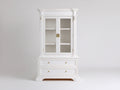 Vitrine-bois-verre-102x46x198 cm-blanc-style classique