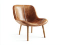 Chaise de salle à manger - simili cuir-bois - 57x57x80 cm - brun-naturel - vintage contemporain